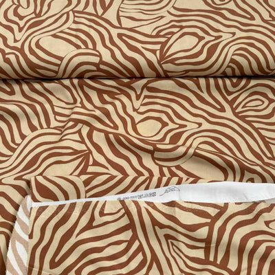 Fast viscose med abstrakt zebra print i gylden farver