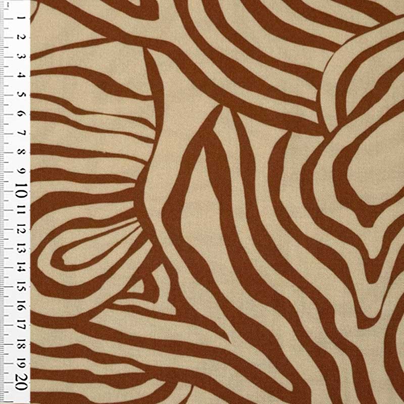 Fast viscose med abstrakt zebra print i gylden farver
