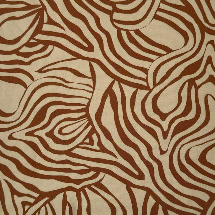 Fast viscose med abstrakt zebra print i gylden farver