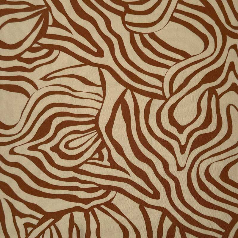 Fast viscose med abstrakt zebra print i gylden farver