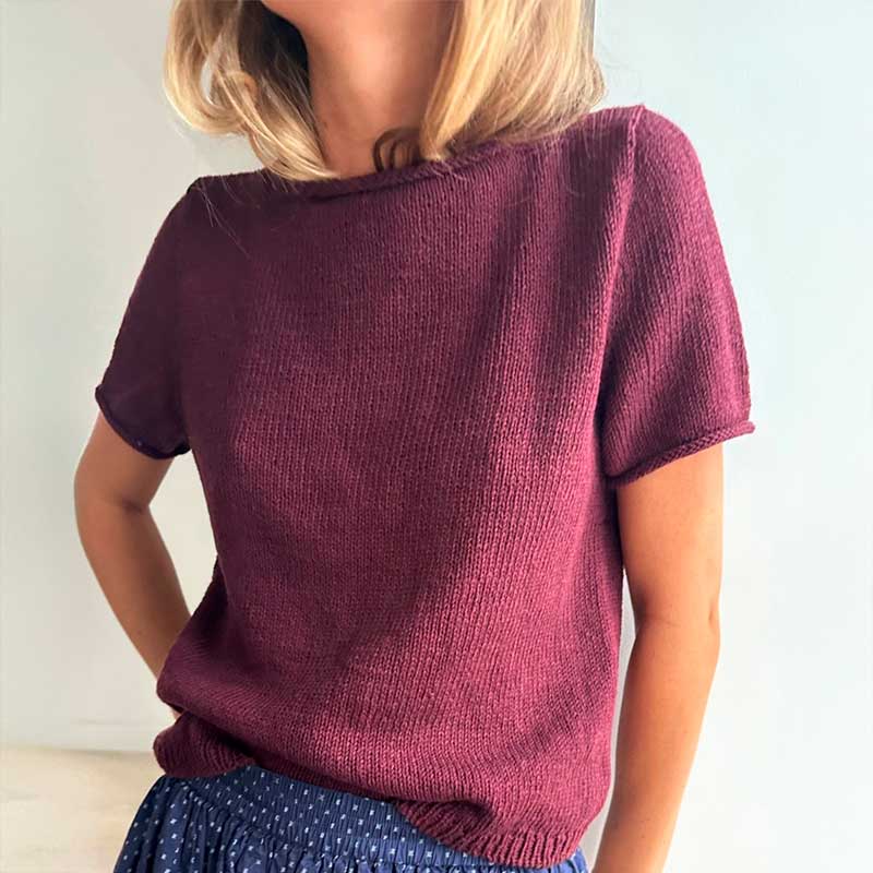 Vega Tee nedefra fra Le Knit (Opskrift i fysisk papirudgave)