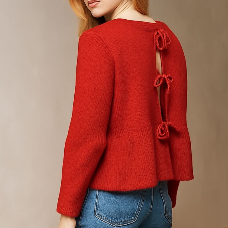 Strikkekit Vienna peblum bluse i Tynd Silk Mohair