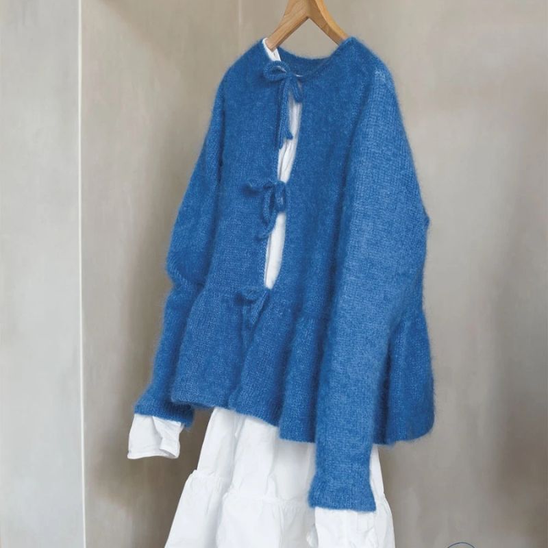 Strikkekit Vienna peblum bluse i Tynd Silk Mohair