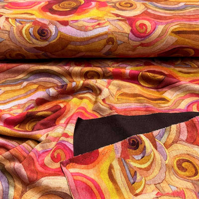 Vinter jersey med geometrisk print i gule og røde farver