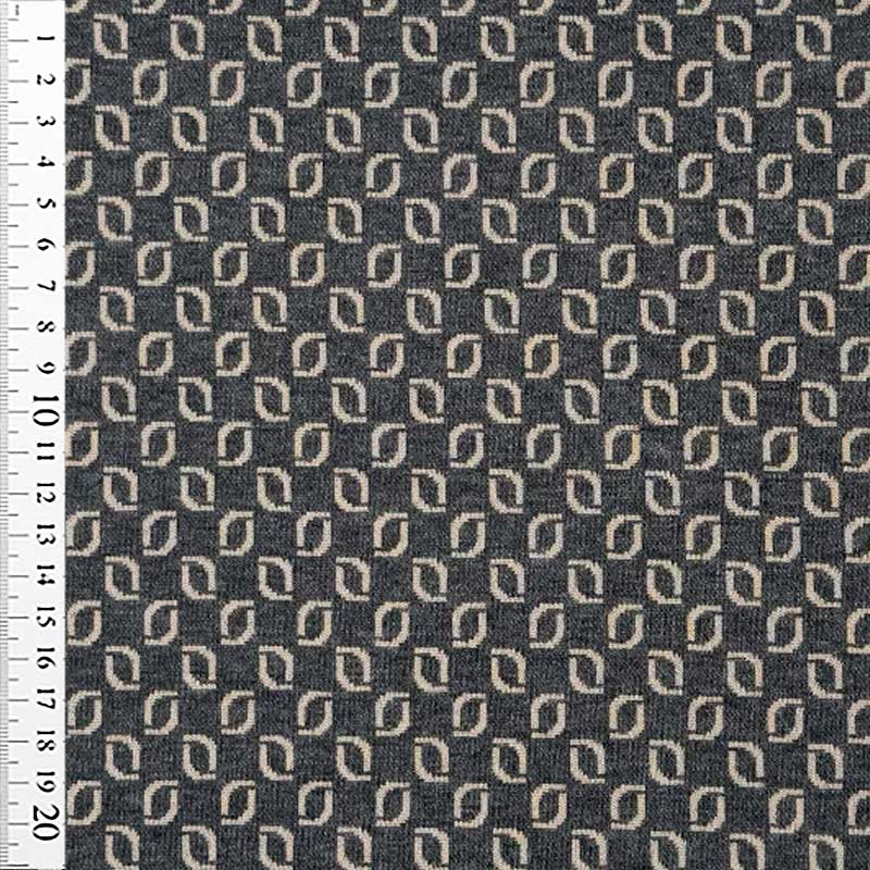 Vinter jersey med geometriske felter i beige på grå bund