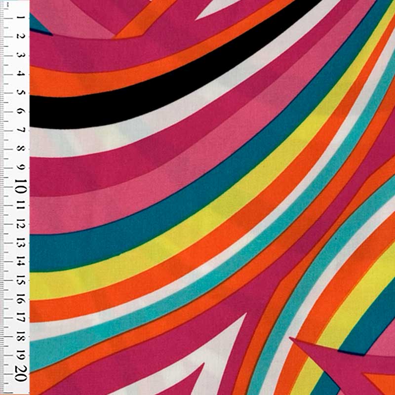 Fast viscose med farverigt print