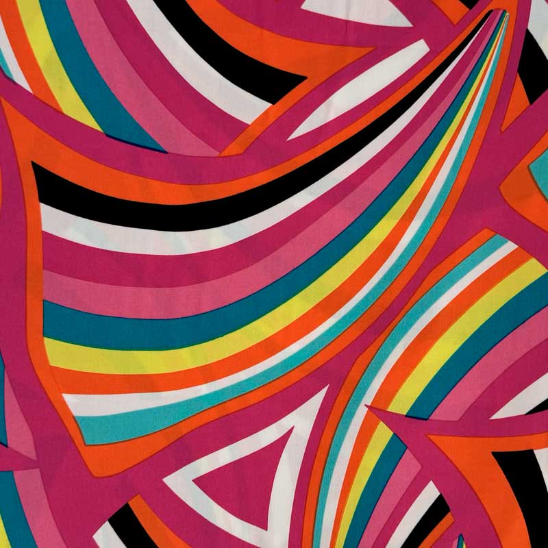 Fast viscose med farverigt print
