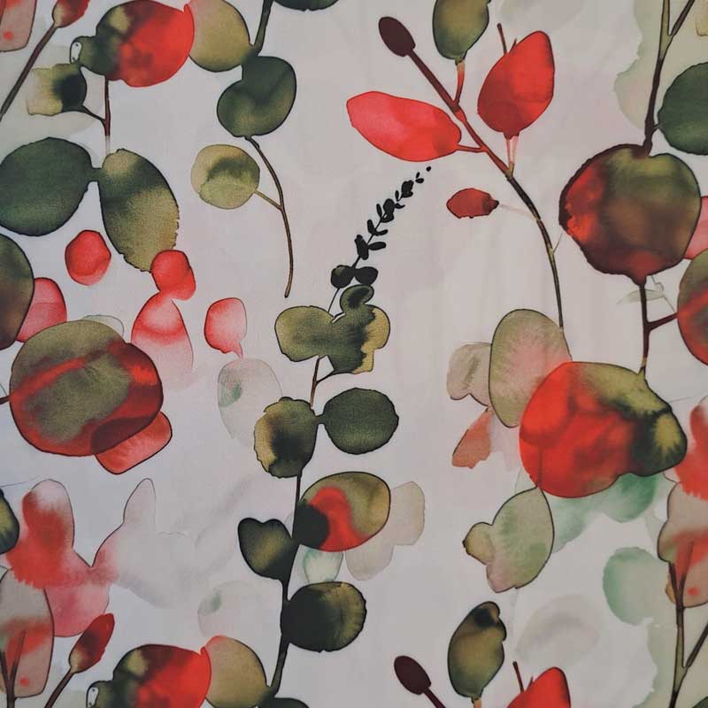Fast viscose med akvarel malede grene i rosa nuancer