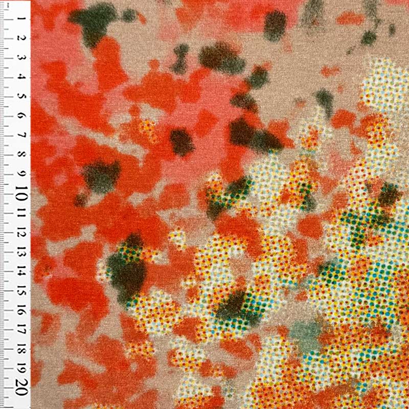 Viscose strik med lava print og grønne prikker