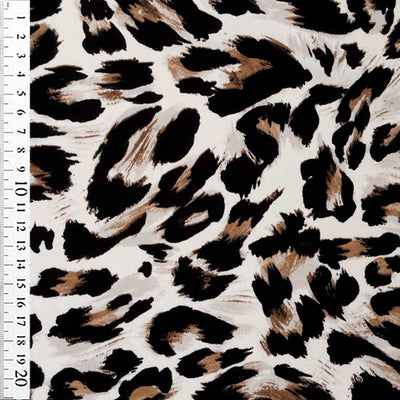 Fast viscose med abstrakt leopard print