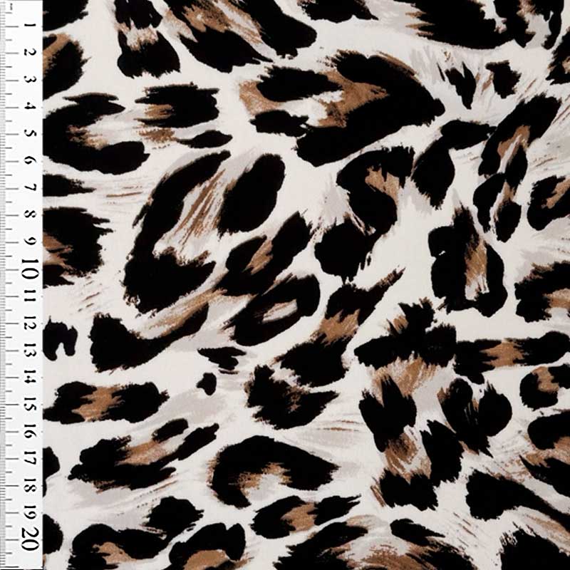 Fast viscose med abstrakt leopard print