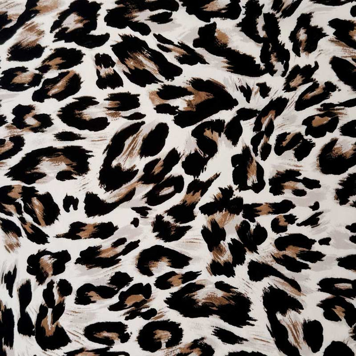 Fast viscose med abstrakt leopard print