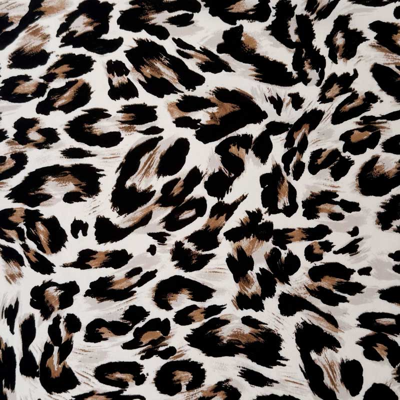 Fast viscose med abstrakt leopard print