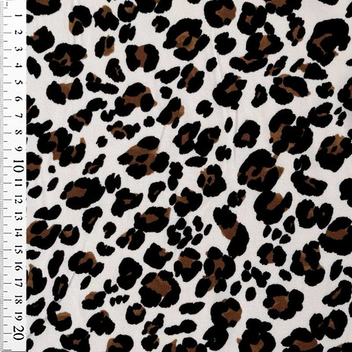 Fast viscose med lille leopard mønster