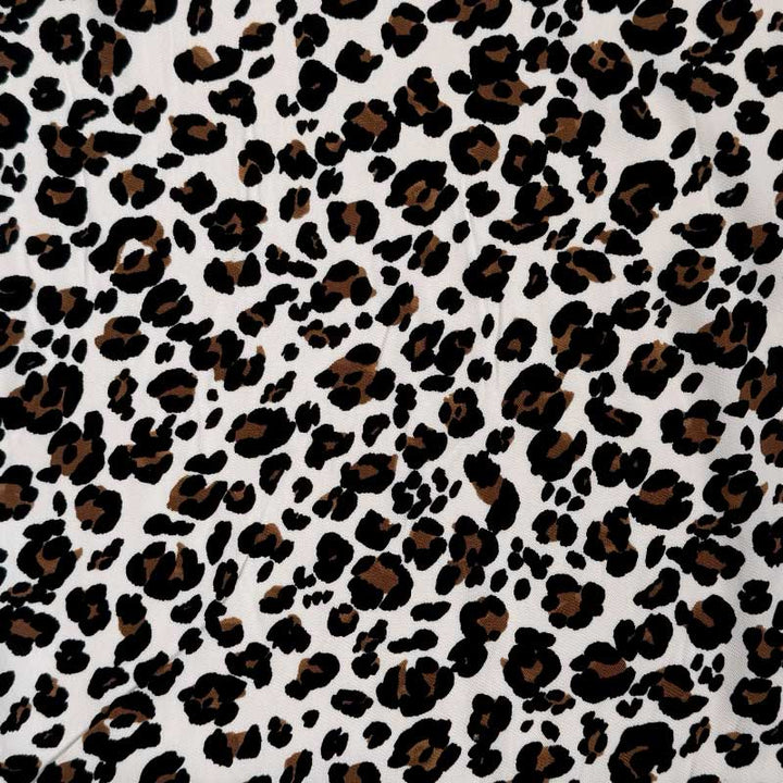 Fast viscose med lille leopard mønster