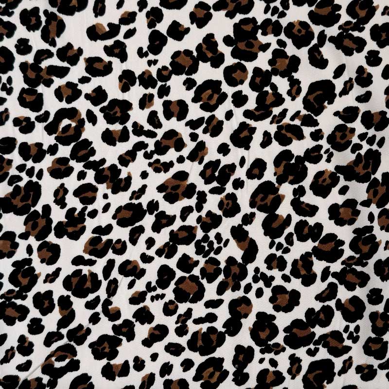 Fast viscose med lille leopard mønster