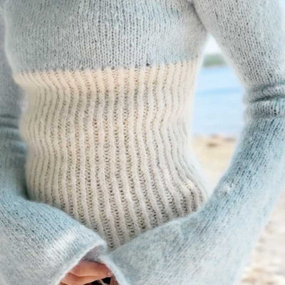 Strikkekit Vollan Sweater 5b i Børstet Alpakka og Tynd Silk Mohair