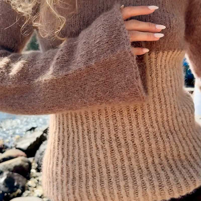Strikkekit Vollan Sweater 5b i Børstet Alpakka og Tynd Silk Mohair