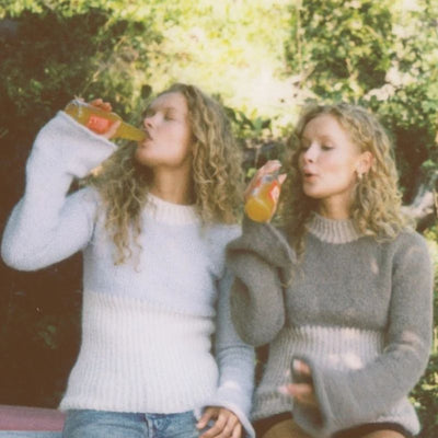 Strikkekit Vollan Sweater 5b i Børstet Alpakka og Tynd Silk Mohair