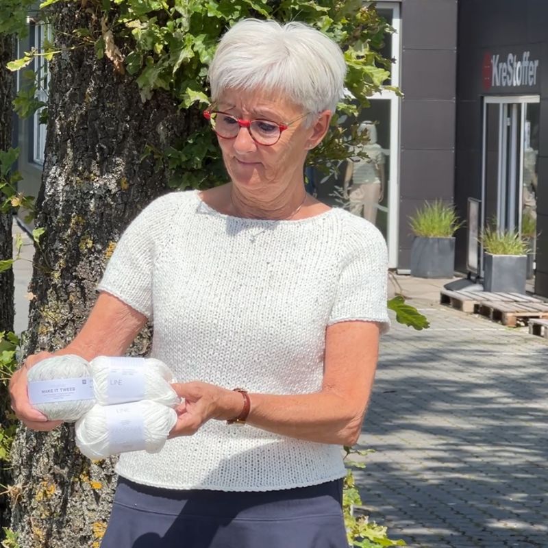 Strikkekit Wave Tee fra PetiteKnit i Line garn
