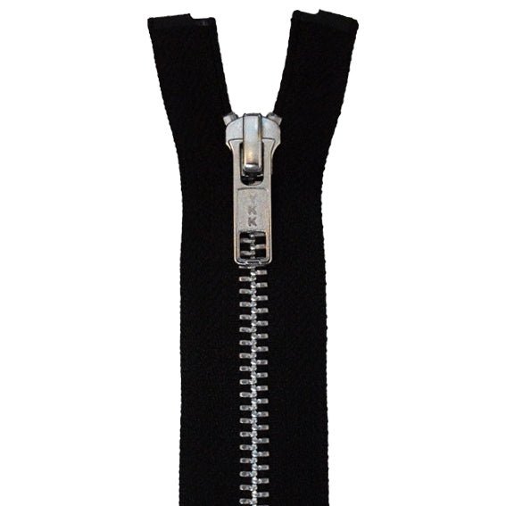 YKK delbar lynlås 25-80 cm sølv