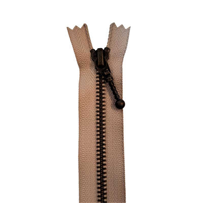 YKK kuglelynlås 20 - 35 cm, Beige - KreStoffer