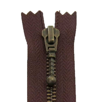 YKK kuglelynlås 20 - 35 cm, Brun - KreStoffer