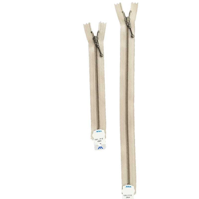 Almindelig lynlås fra YKK 20 og 35 cm, natur - KreStoffer