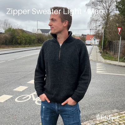 Zipper Sweater Light Man fra PetiteKnit (Opskrift i fysisk papirudgave) - KreStoffer