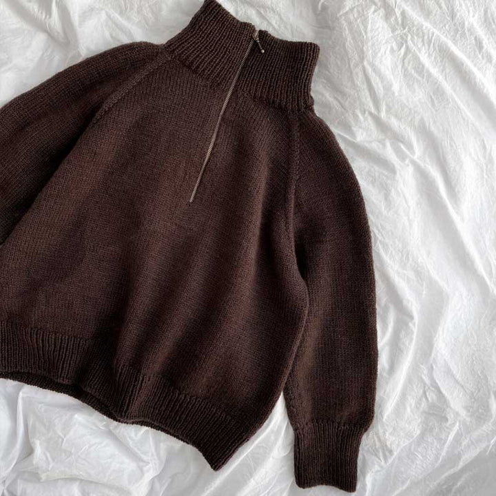 Strikkekit Zipper Sweater Light fra PetiteKnit i Peer Gynt garn