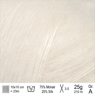 Kid Silk fra DROPS farve 01 natur