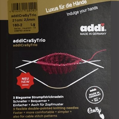 Addi CraSyTrio strømpepinde 21 cm