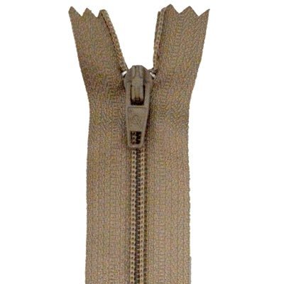 Alm. lynlås 14-60 cm, beige - KreStoffer