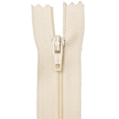 Alm. lynlås 14-60 cm creme