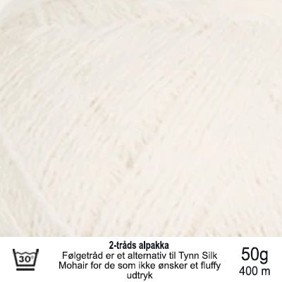 Alpakka Følgetråd fra Sandnes garn Hvid