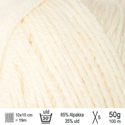 Alpakka uld garn fra Sandnes Garn farve Hvid