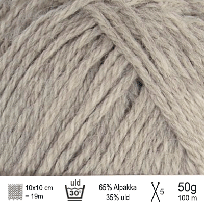 Alpakka uld garn fra Sandnes Garn farve Gråmeleret