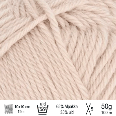 Alpakka uld garn fra Sandnes Garn farve Uldmarcipan