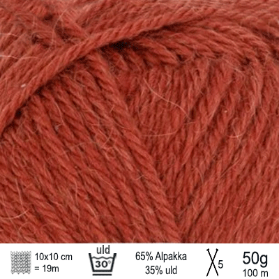 Alpakka uld garn fra Sandnes Garn farve Rust
