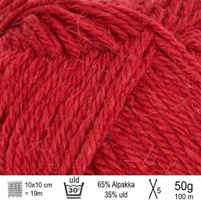 Alpakka uld garn fra Sandnes Garn farve Dyb rød