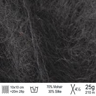 Angel Mohair garn fra Permin Sort
