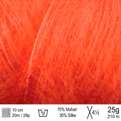 Angel Mohair garn fra Permin Orange