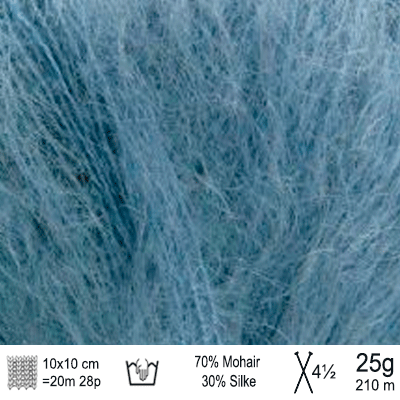 Angel Mohair garn fra Permin Jeans blå
