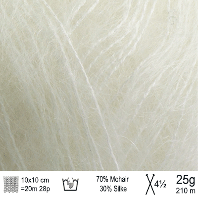 Angel Mohair garn fra Permin Hvid