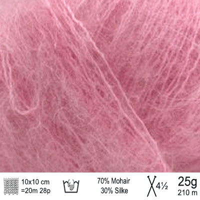 Angel Mohair garn fra Permin Lyserød