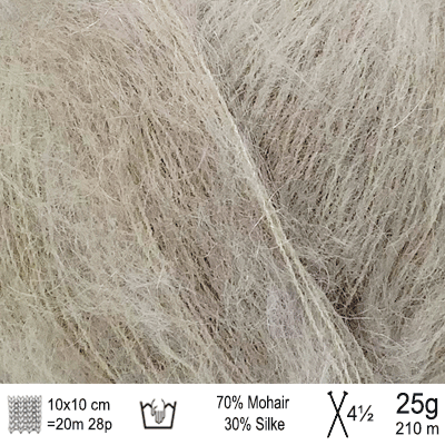 Angel Mohair garn fra Permin Gråbeige
