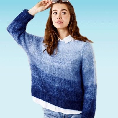 Angel Raglanbluse Degradé fra Permin - KreStoffer