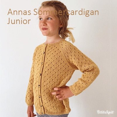 Annas Sommercardigan Junior fra PetiteKnit (Opskrift i fysisk papirudgave) - KreStoffer