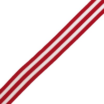 Bånd med striber, rød og hvid - KreStoffer