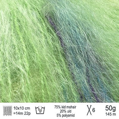Bella Color garn fra Permin Grøn Lilla Turkis